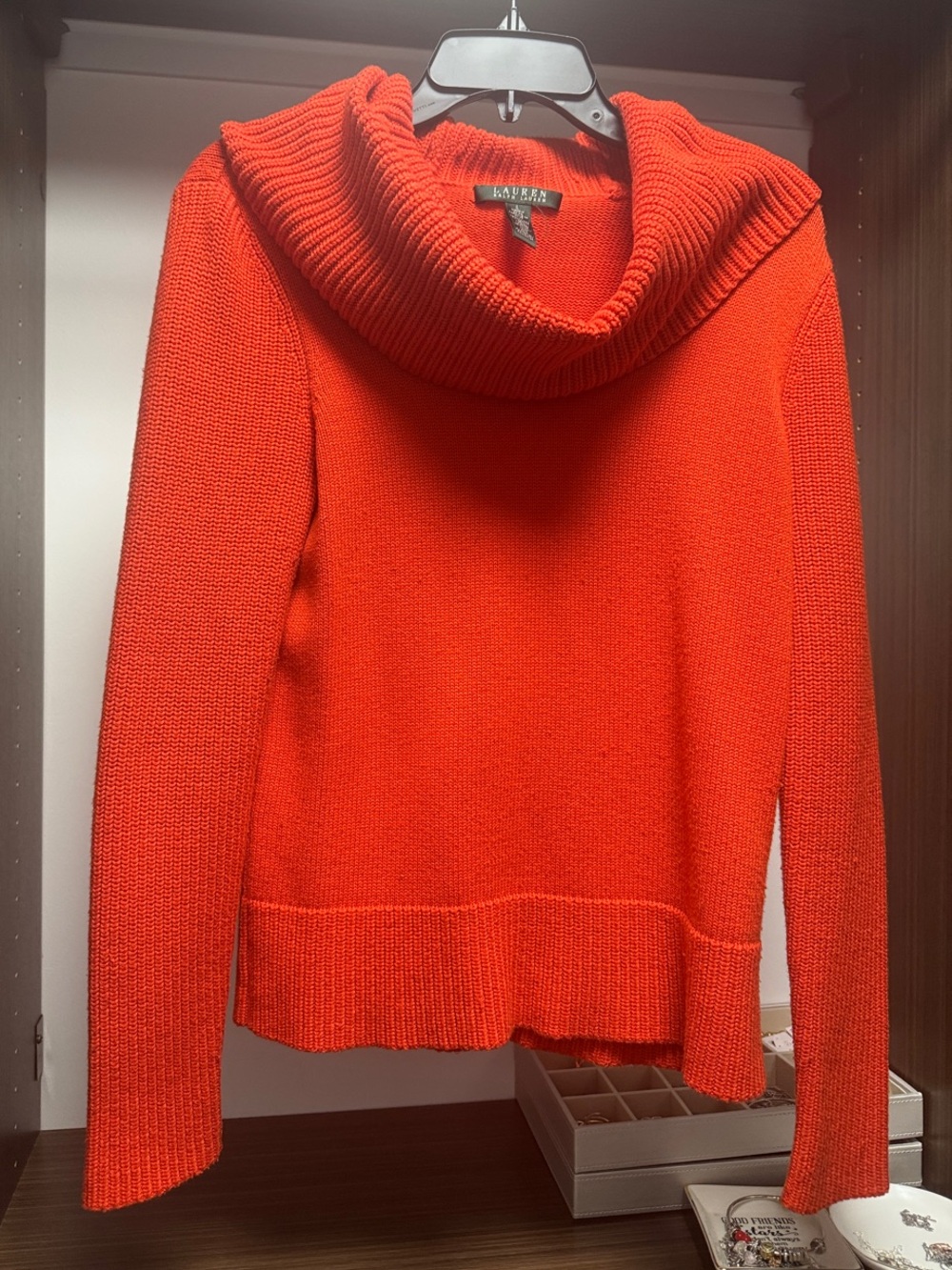 Lauren Ralph Lauren Orange Cowl-Neck Sweater